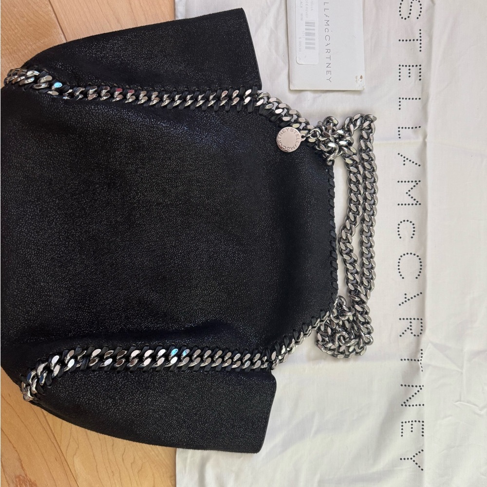Stella McCartney Black Shimmer Top Handle Bag